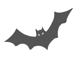 hand drawn Spooky bat flying with glowing eyes isolated on transparent background
