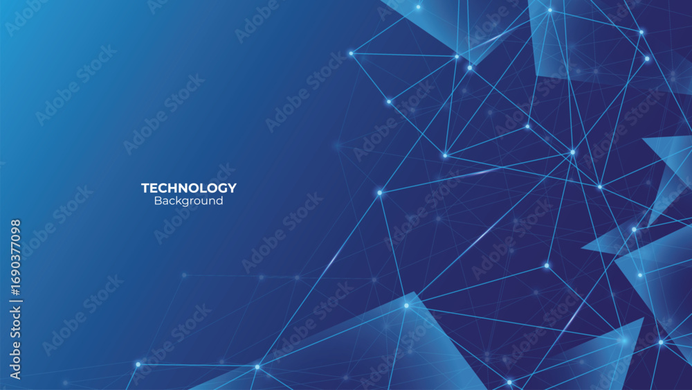 Poster abstract technology polygonal shapes background with points and lines.