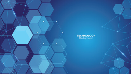 Medical, technology or science design background with Hexagons pattern