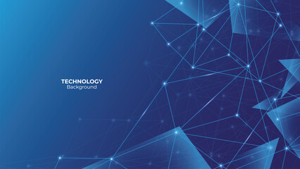 abstract technology polygonal shapes background with points and lines.