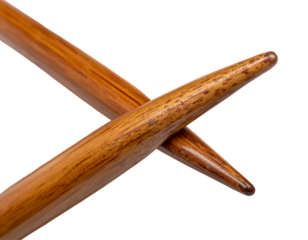 Knitting Needles with Ball of Yarn, Front View, Isolated PNG