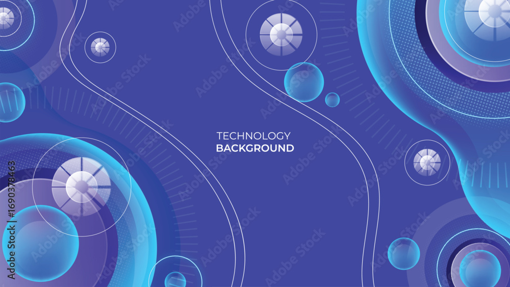 Poster abstract futuristic technology background with circle shape and light line