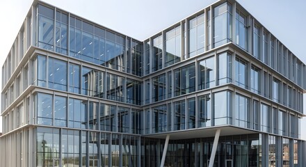 Obraz premium Modern Office Building with Glass Facade