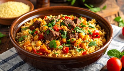 Hearty Beef and Chickpea Couscous Bowl