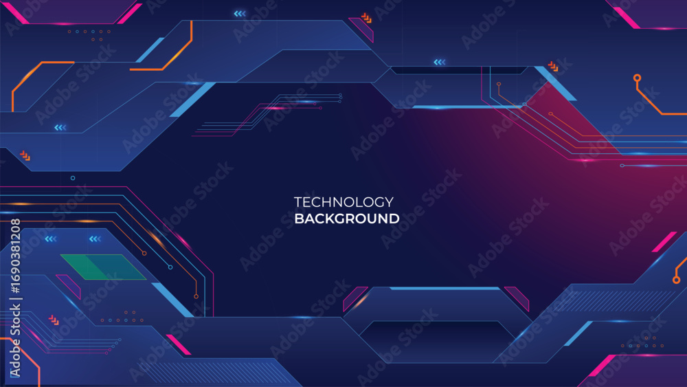 Poster abstract circuit board futuristic technology processing background