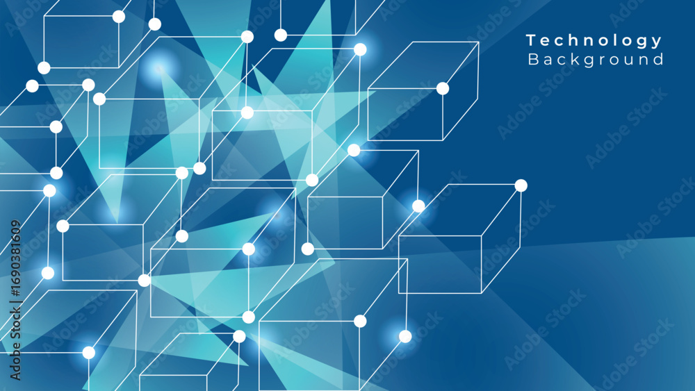 Poster abstract technology polygonal shapes background with points and lines.