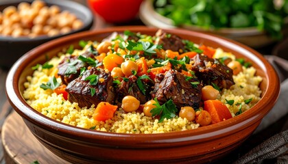 Hearty Beef and Chickpea Couscous Bowl