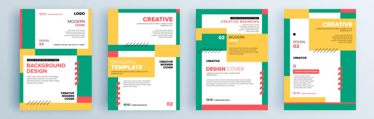 Modern abstract covers set, minimal covers design. Colorful geometric background, vector illustration.