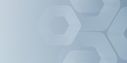 Abstract hexagon lines on gray background
