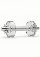 Obraz premium Transparent Dumbbell, isolated d on white background 