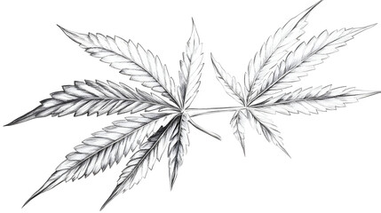 Cannabis leaves drawing