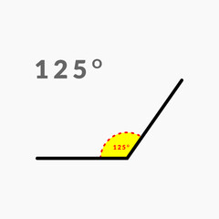 125 degree angle icon in mathematics