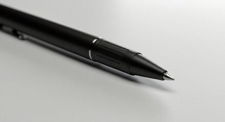 黒ペン 美しい光沢 滑らか質感 シンプルデザイン 高級感漂う. AI Generated