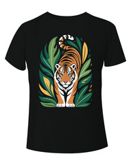 Stylized Tiger T-shirt Design – Modern Wild Cat Apparel Graphic.