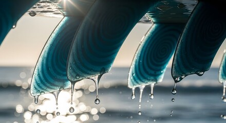 Surfboard Fin Water Drop