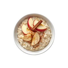 Delicious Oatmeal with Apples and Cinnamon - Top View