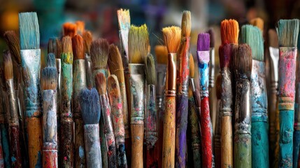 Obraz premium Collection of colorful paintbrushes