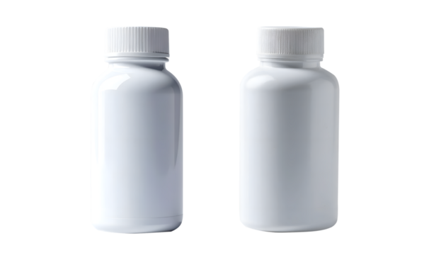 white  bottle mockup from plastic  isolated on transparent background