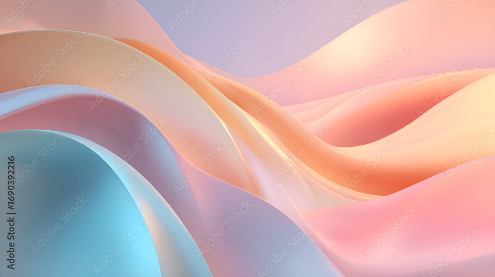 Poster pastel colors flowing abstract background design