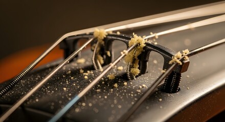 Violin Bridge with Rosin Dust