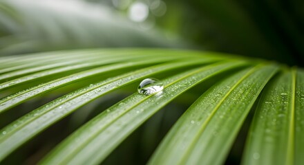 Water Drop on Green Leaf