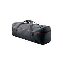 Naklejka premium Sleek Black Travel Duffle Bag with Red Accents