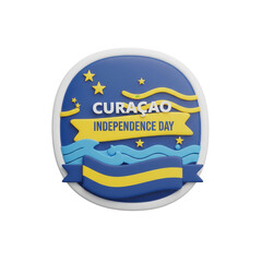 Curaçao Independence Day Celebration With A Traditional Curaçao Flag On Transparent Background