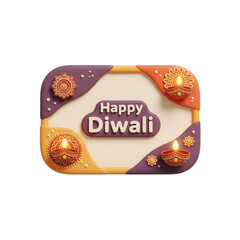 Happy Diwali Celebration With Decorative Frame On A Transparent Background Illustration