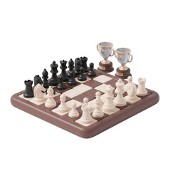 Elegant Chess Display On A Transparent Background Winning Strategy And Tactics Theme