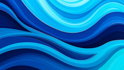 Fototapeta premium Dynamic abstract concept featuring flowing blue wave patterns, creating a modern and serene visual backdrop with smooth, undulating lines and a harmonious color gradient