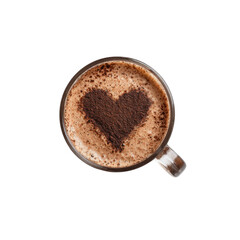 Heart-Shaped Cocoa Powder Design on a Cup of Hot Chocolate
