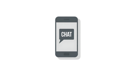  smartphone icon showing a chat message.