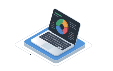aptop Displaying Data Visualization
