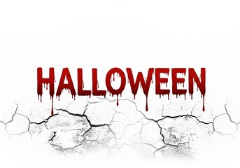 High quality stock image showing Halloween dripping text Spooky halloween design featuring blooddripping text on a cracked wall creates a dark eerie atmosphere ideal for seasonal projects