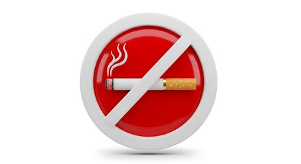 Vibrant no smoking symbol with glowing cigarette and smoke conveying health and clean air message