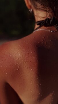 A CloseUp View of Dewy Skin Captured Beautifully in Natural Sunlight Conditions