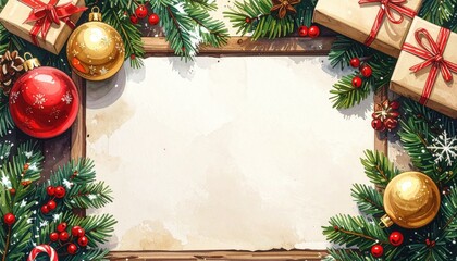 Festive holiday decoration home digital art winter framed view christmas cheer