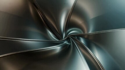 Dynamic metallic sculpture swirls with dramatic light creating abstract futuristic motion and elegant design for modern backgrounds and innovative concepts - Powered by Adobe