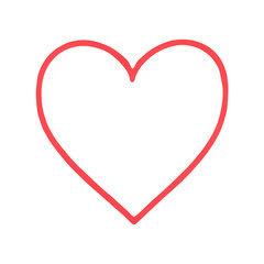 red heart on white background