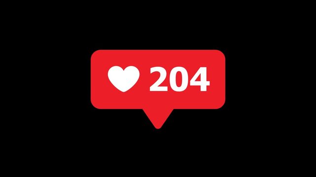 Likes count rising to 5000. Animated social media like counter increasing up on transparent background. Modern notification pop up design for followers, engagement, digital marketing and promotion
