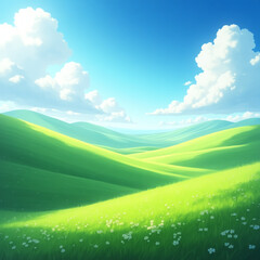 Obraz premium green field and sky