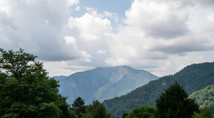 Fototapeta premium time lapse clouds over mountain