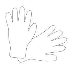 Vector illustration of a glove in simple black outline style. Perfect for design projects, icons, patterns, packaging, sewing, clothing, and safety themes.