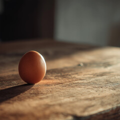 egg on wooden table