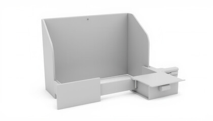 Simple white desk organizer with drawer for office supplies  