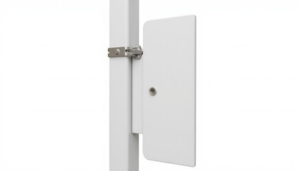 White wall mount bracket attached to vertical pole for support  