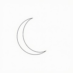 Elegant crescent moon silhouette with smooth curved form on clean white background.
