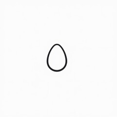 Clean egg silhouette with perfect oval form and smooth curves on pure white background.

