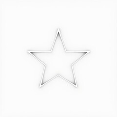 Clean five-pointed star with sharp angles and symmetrical design on white background.
