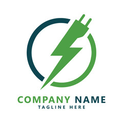 Electrical plug logo vector icon illustration design	